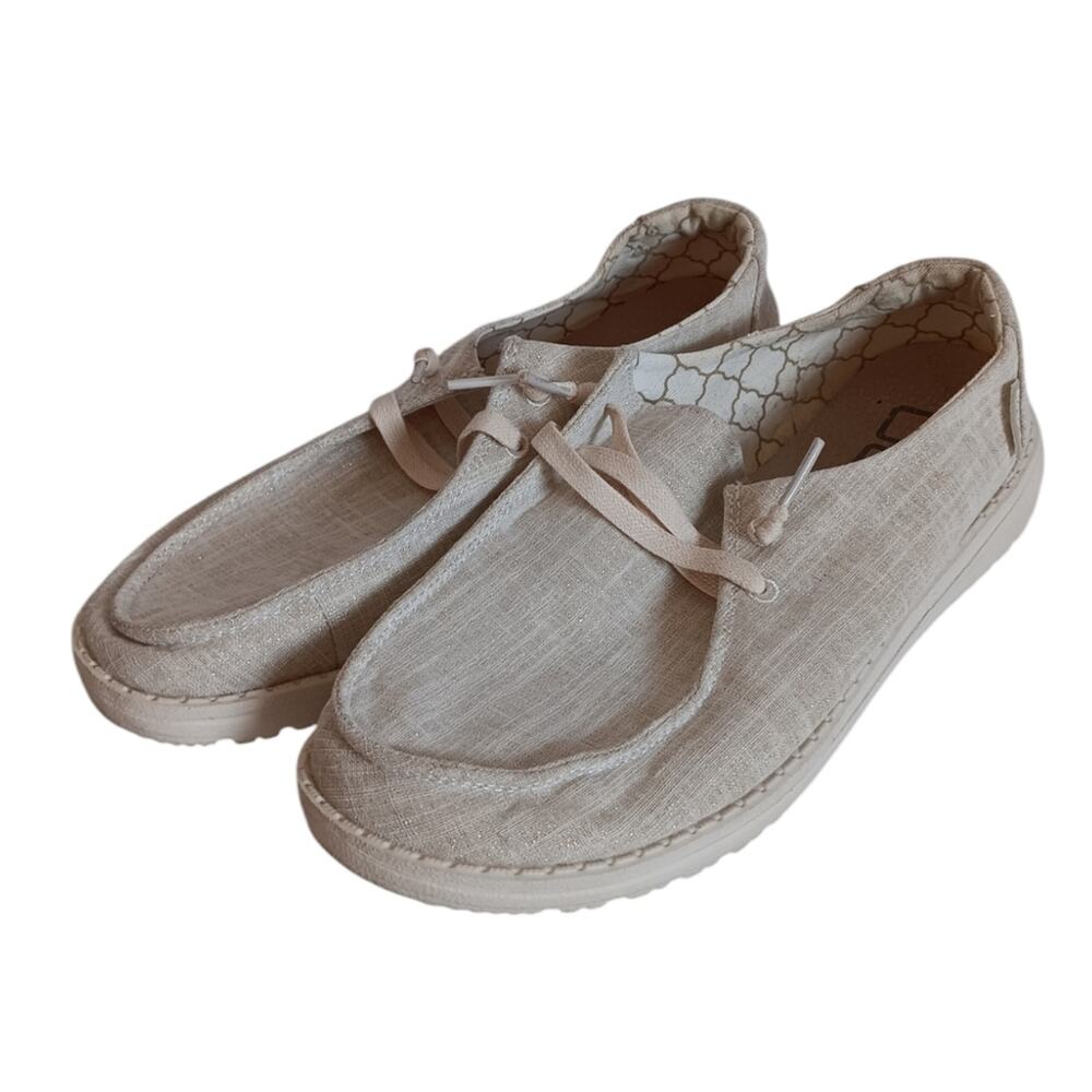 Hey Dude Wendy Slip On Shoes in Sparkling Gold size 7
